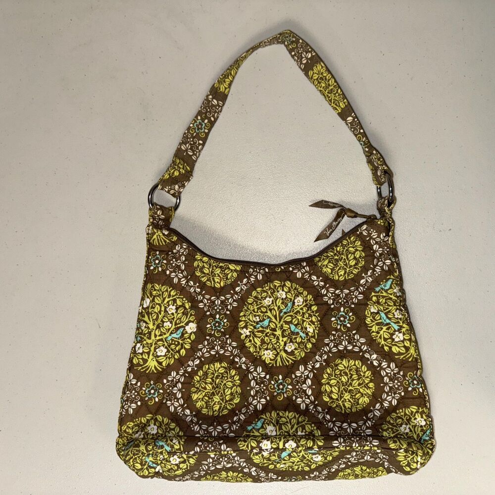 Vera Bradley Handbag Purse Lisa B Sittin In A Tree Pattern Quilted Floral Green